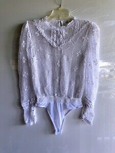 NWOT Free People x Intimately WOMEN'S BODYSUIT XS ALL OVER CROCHET